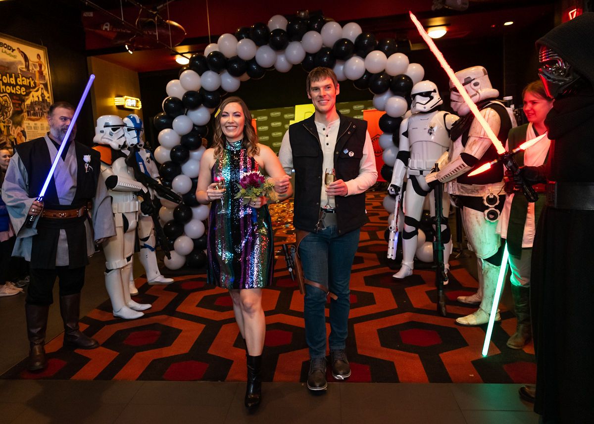 Star Wars fans Matt and Mallory get married a screening of Star Wars: The Rise of Skywalker