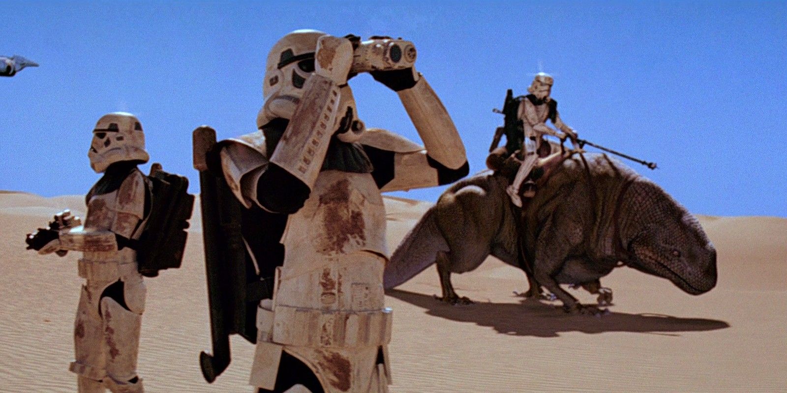 Stormtroopers and Dewback in Star Wars A New Hope