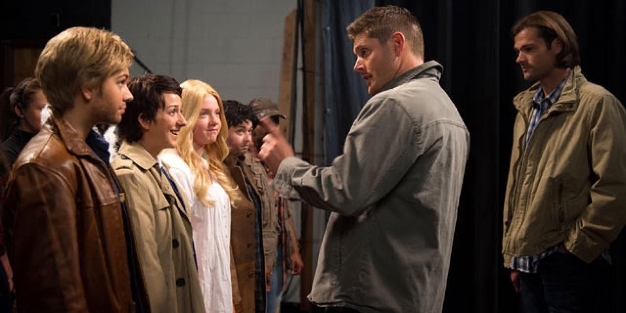 Dean addresses the cast of the Supernatural musical