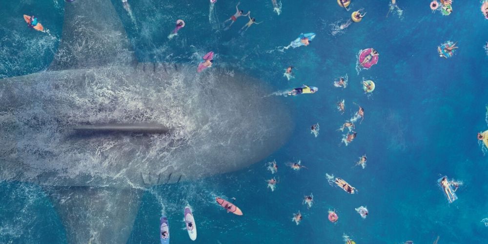 THE MEG the meg swims beneath unsuspecting beachgoers