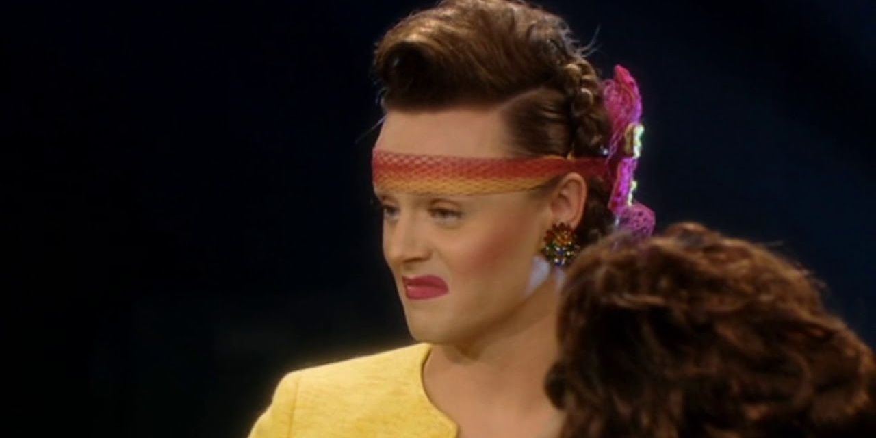 Tammie Brown stares down an off-camera RuPaul at the RuPaul's Drag Race season 1 reunion