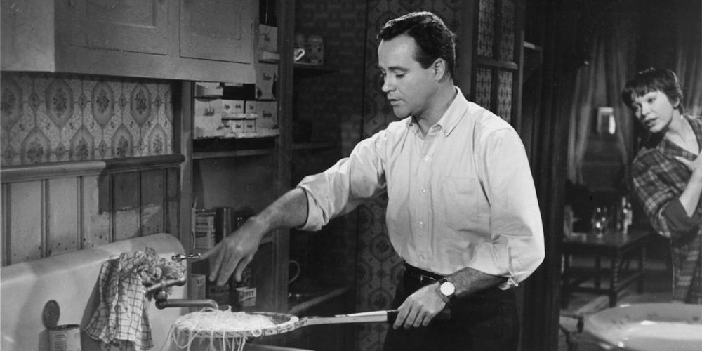 Jack Lemmon cooking in The Apartment
