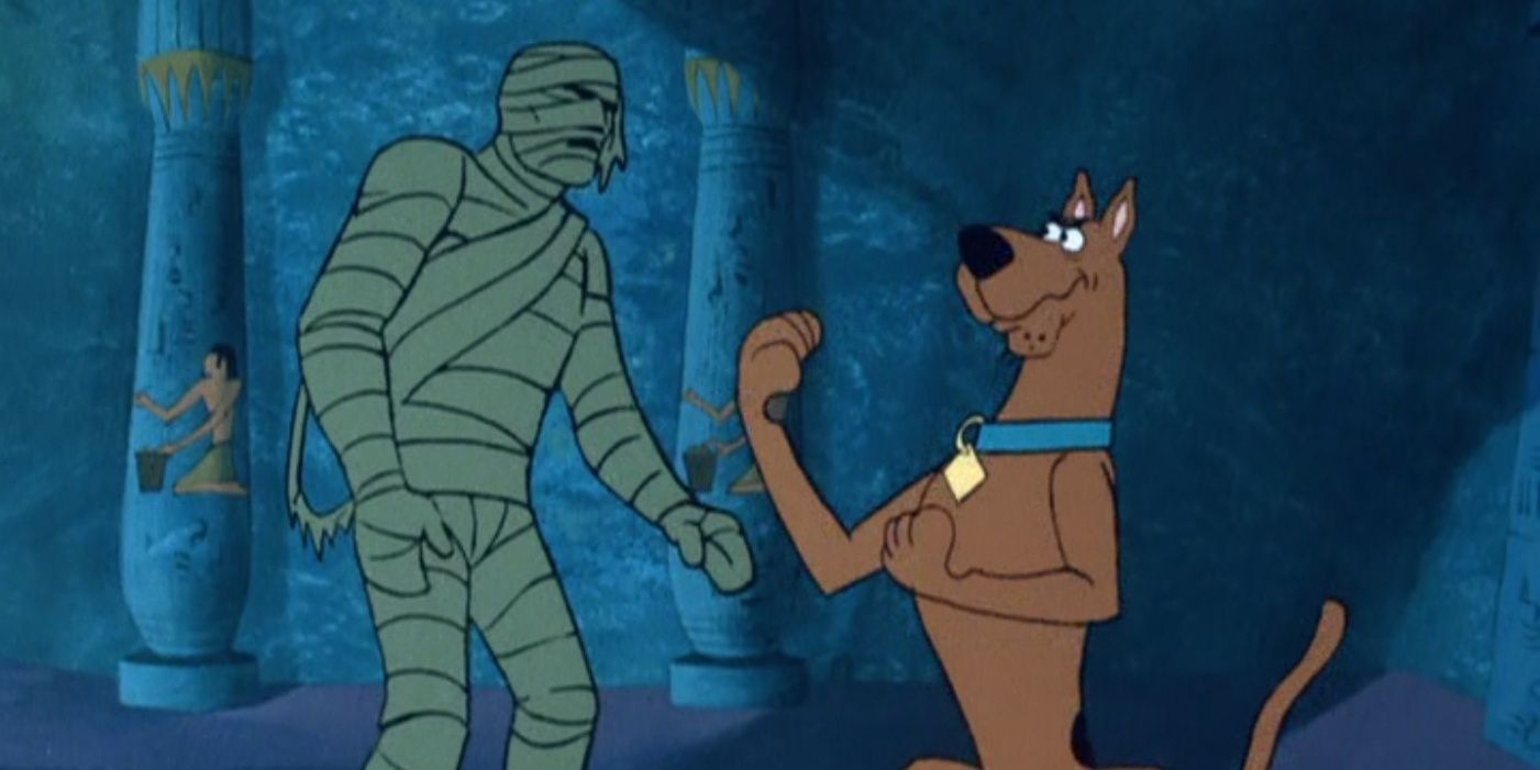 Scooby-Doo going against the Mummy in Scooby-Doo Where Are You