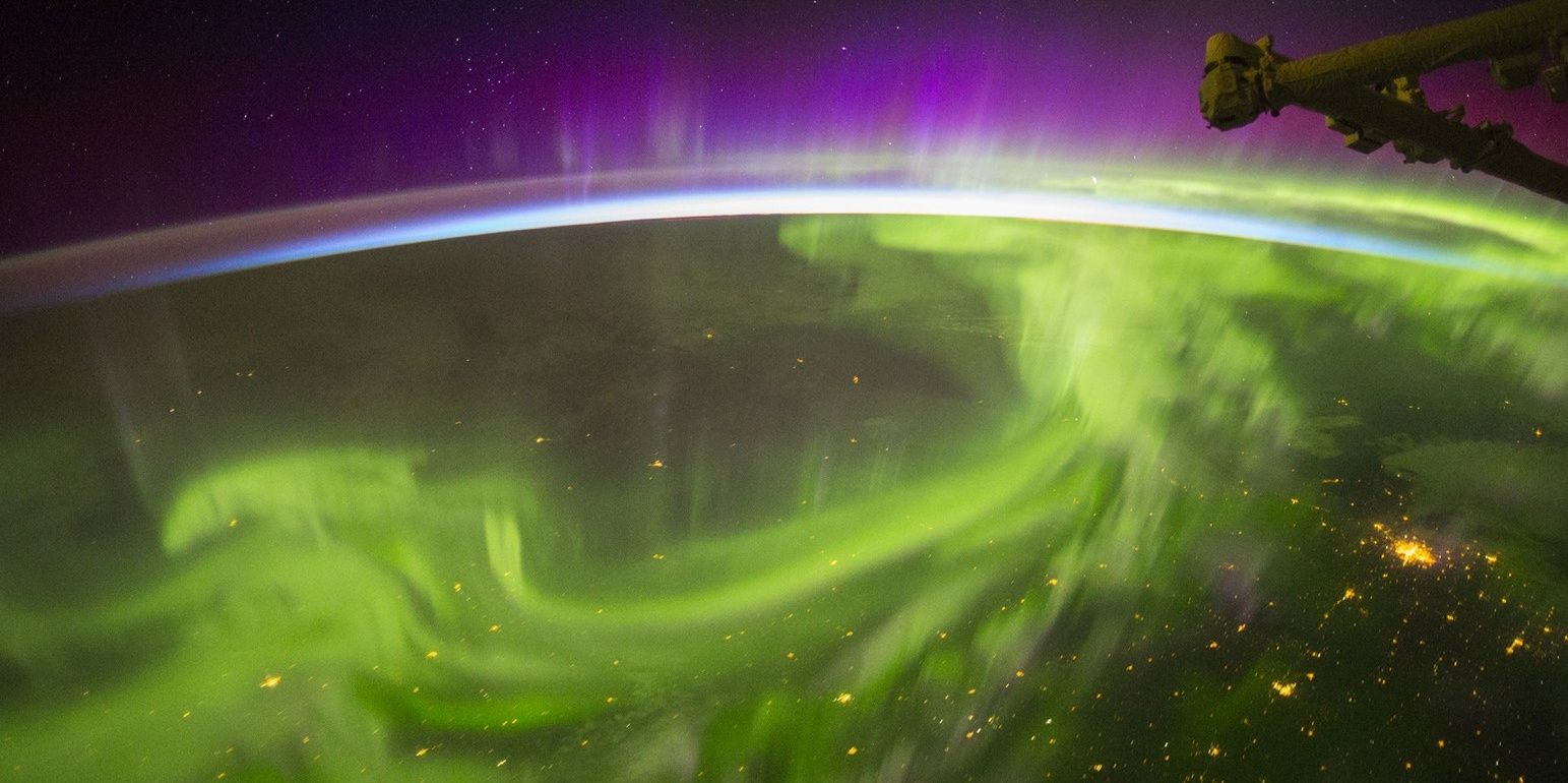 The Northern Lights as viewed from the ISS in A Beautiful Planety Cropped