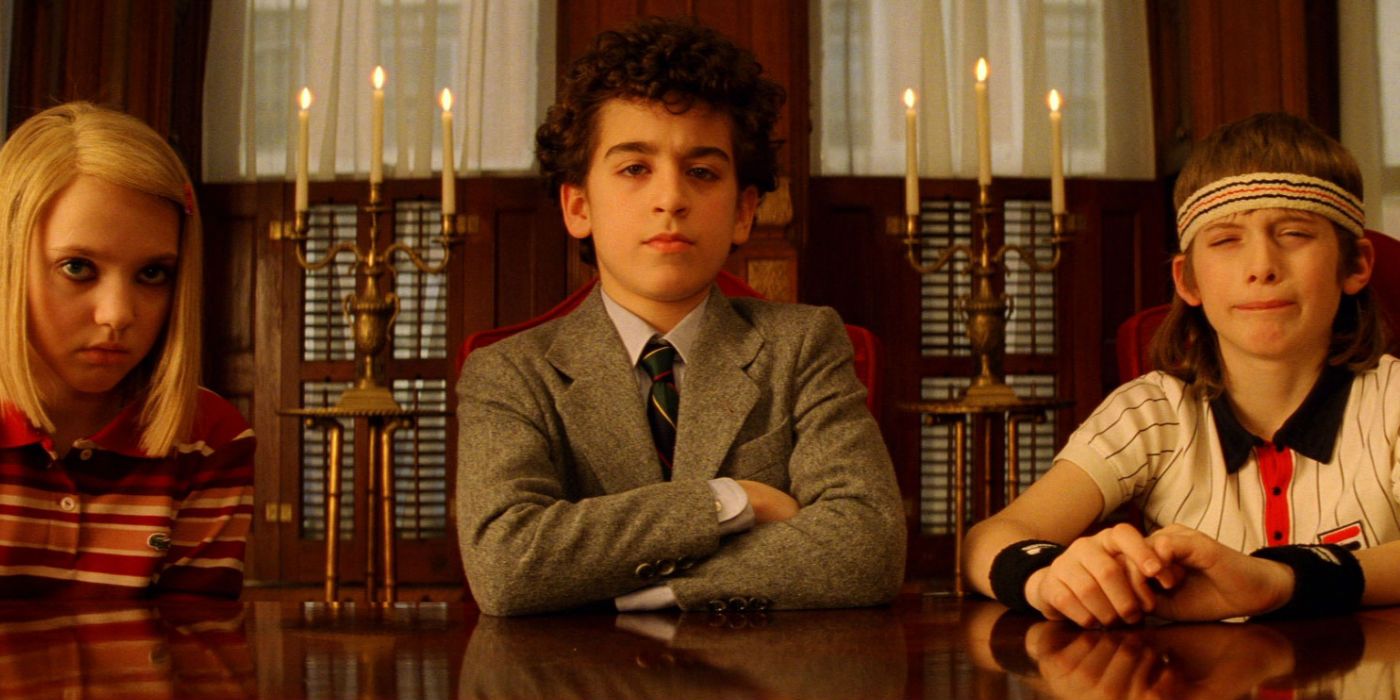 The younger versions of the Tenenbaum kids in The Royal Tenenbaums