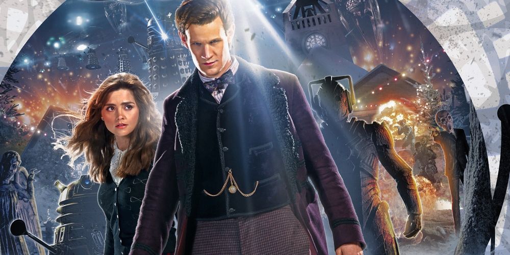 The image shows JENNA COLEMAN as Clara and MATT SMITH as the Eleventh Doctor.