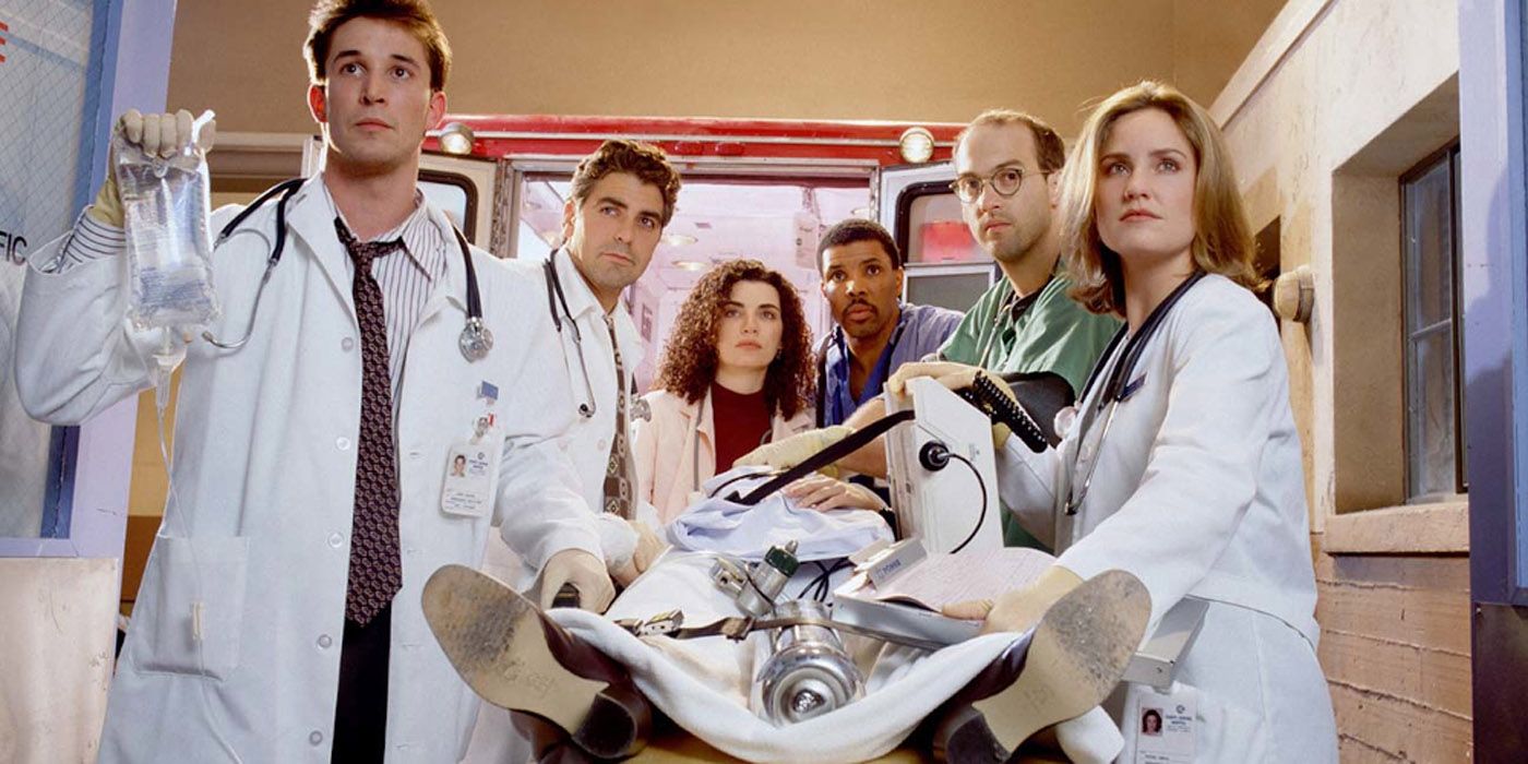 The doctors on ER with a patient.