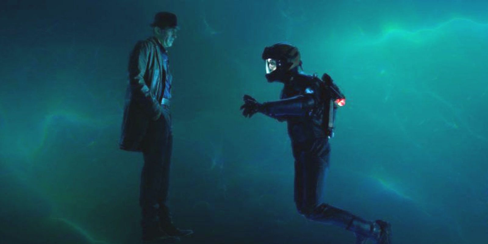 Thomas Jane as the Investigator and Steven Strait as Holden in The Expanse