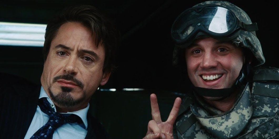 Tony Stark in the opening scene of Iron Man 1