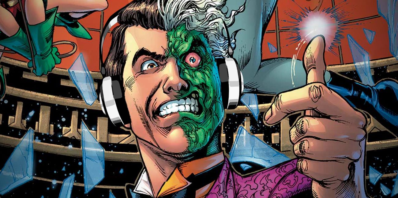 Two-Face Comic Villain Podcast Headphones