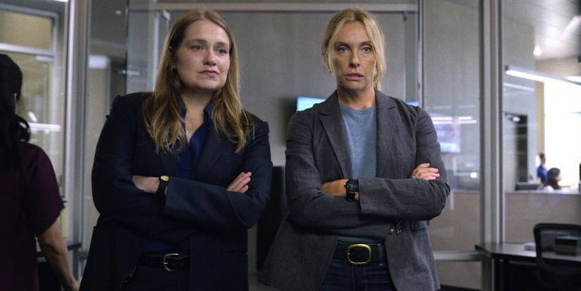 Two detectives cross their arms in Unbelievable