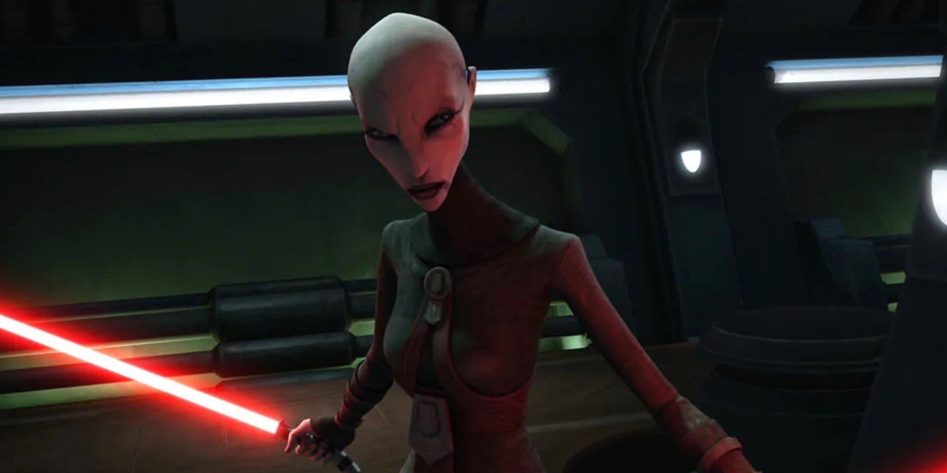 Asajj Ventress se prepara para lutar contra Dookan