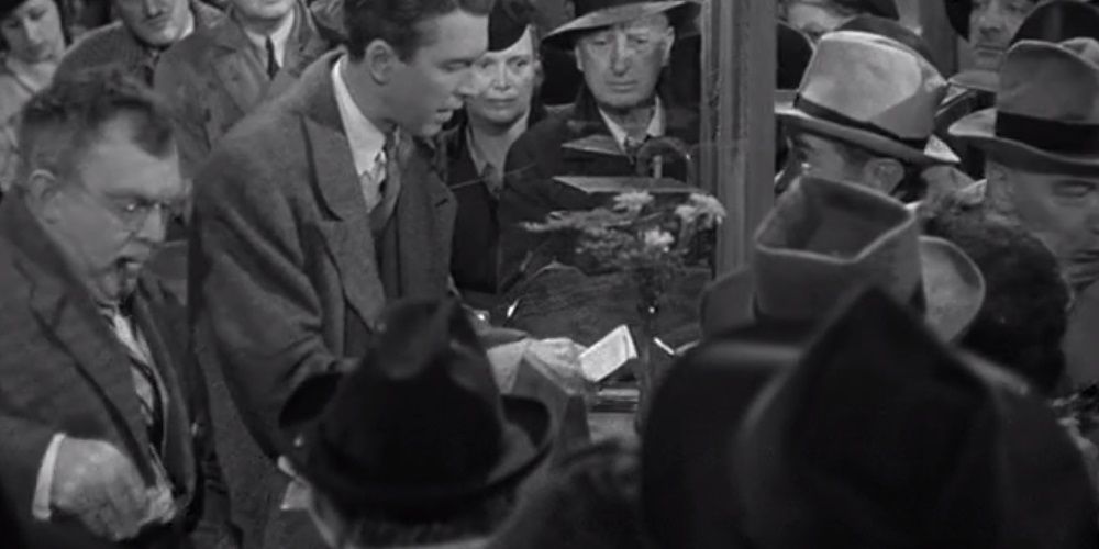 George gives away his honeymoon fund in It's A Wonderful Life 