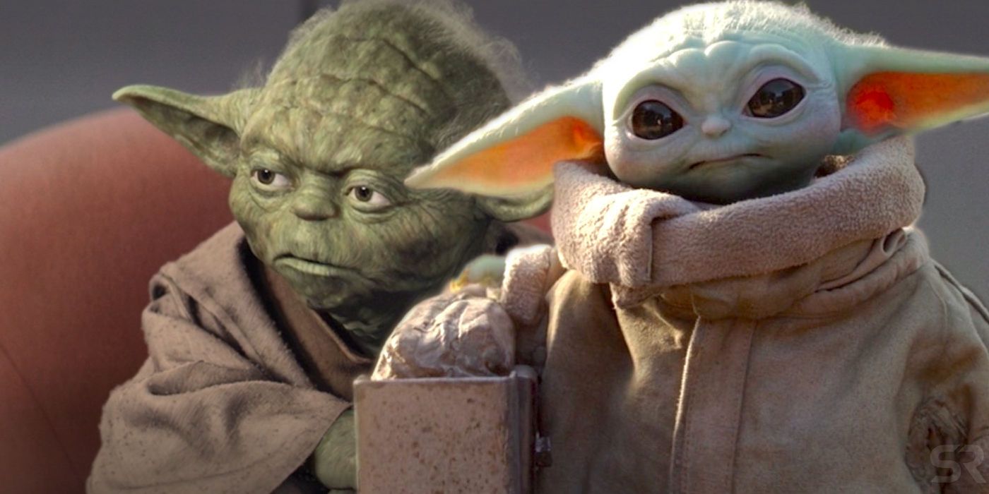 Yoda in Revenge of the Sith and Baby Yoda in The Mandalorian