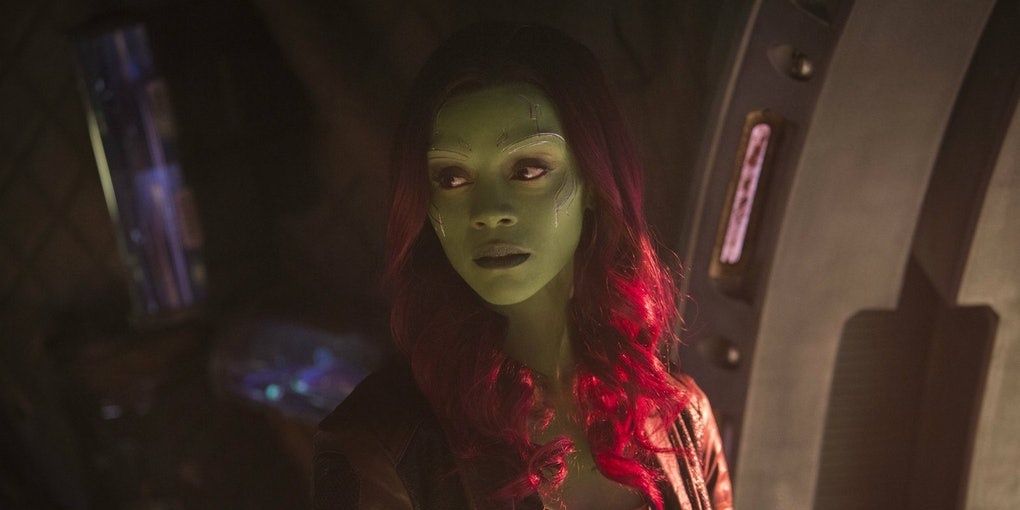 Gamora looking serious in Avengers: Endgame