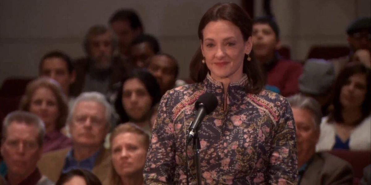 Erin's mother stands in a crowd in The Office.