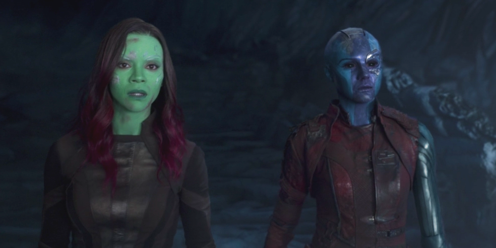 Gamora and Nebula discover something in a cave