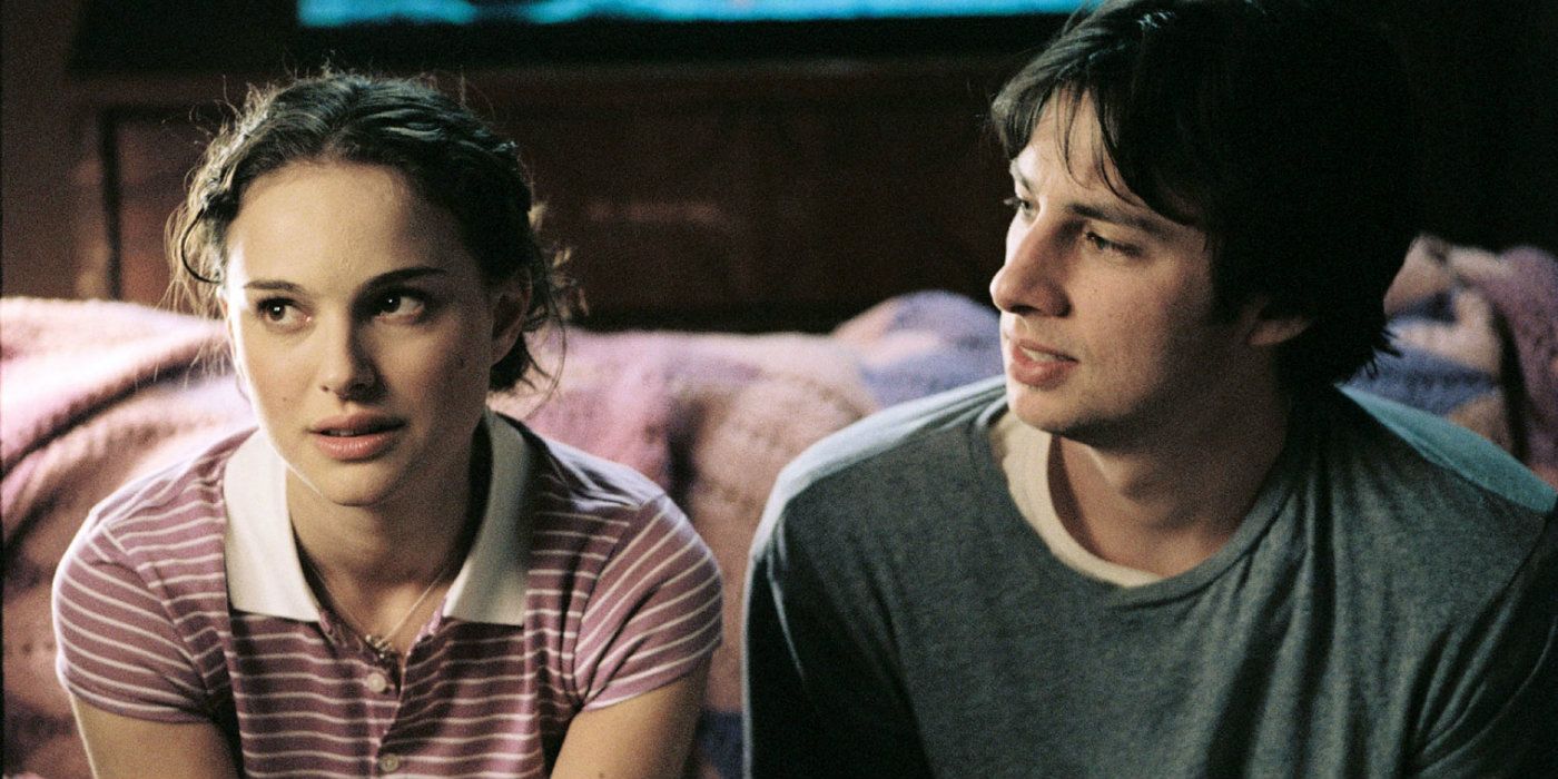 Zach Braff looks at Natalie Portman in Garden State