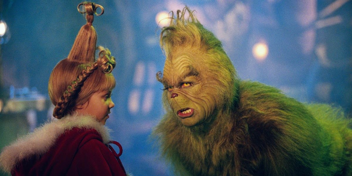 O Grinch encontra Cindy Lou em sua caverna em How the Grinch Stole Christmas