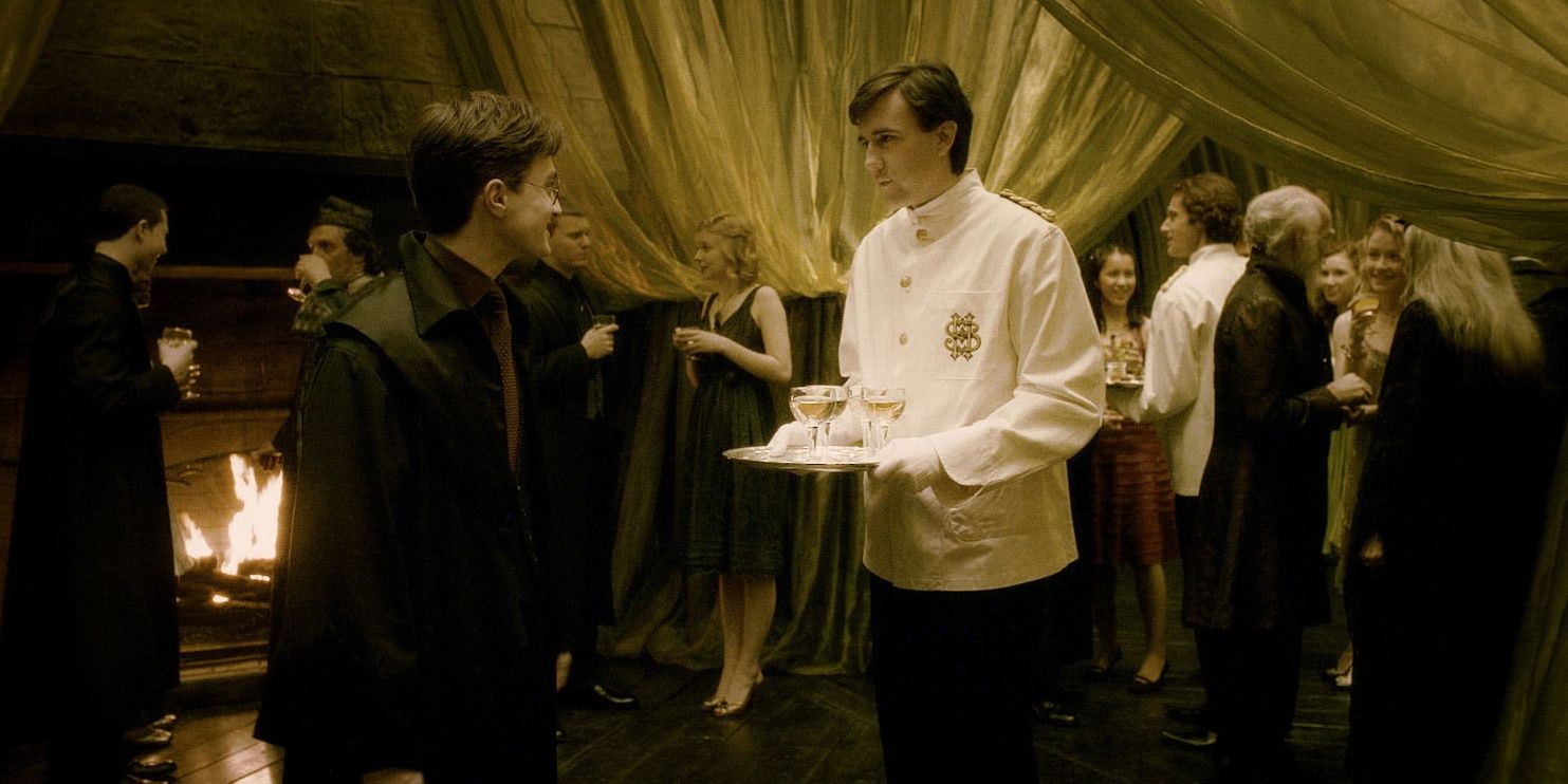 Neville serves Harry at Slughorn's party