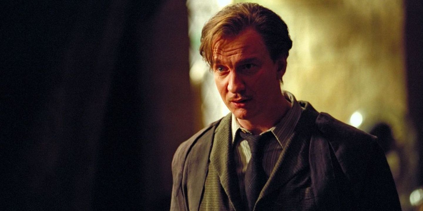 Remus Lupin inside of his classroom at Hogwarts.