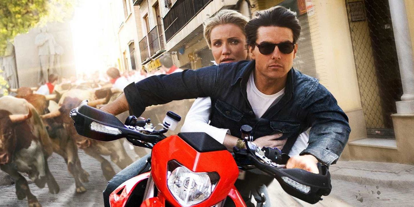 Tom Cruise et Cameron Diaz à moto dans Knight and Day