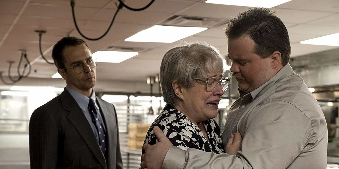 Richard Jewell comforting his crying mother