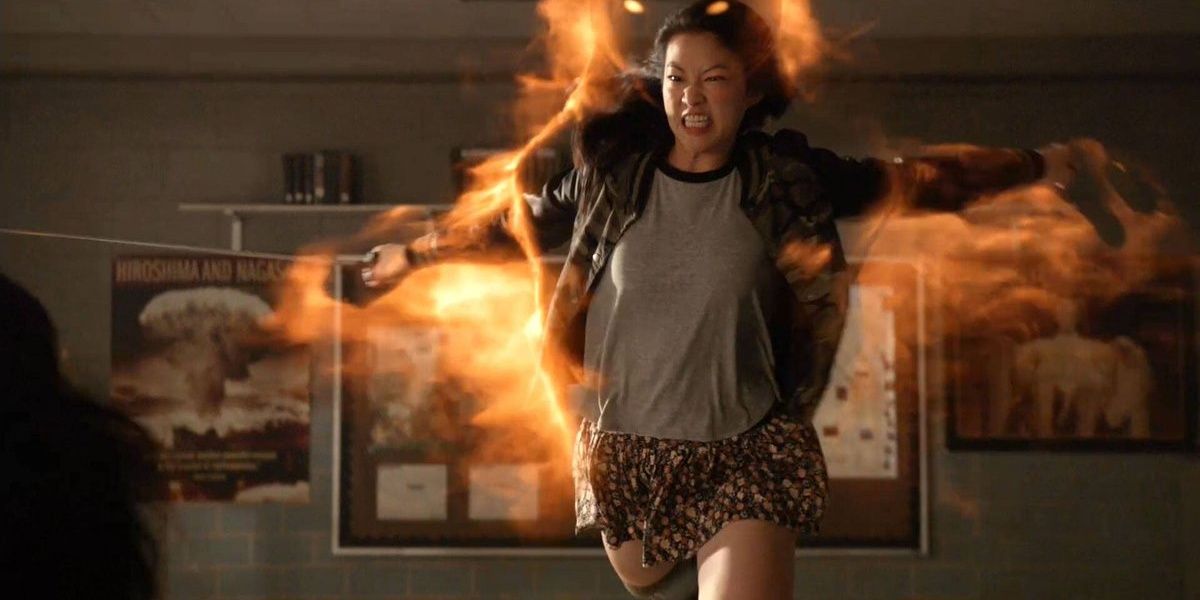 Kira activating her Thunder Kitsune powers in Teen Wolf