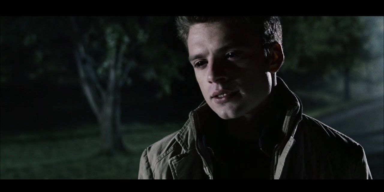 Sebastian Stan with black eyes in The Covenant