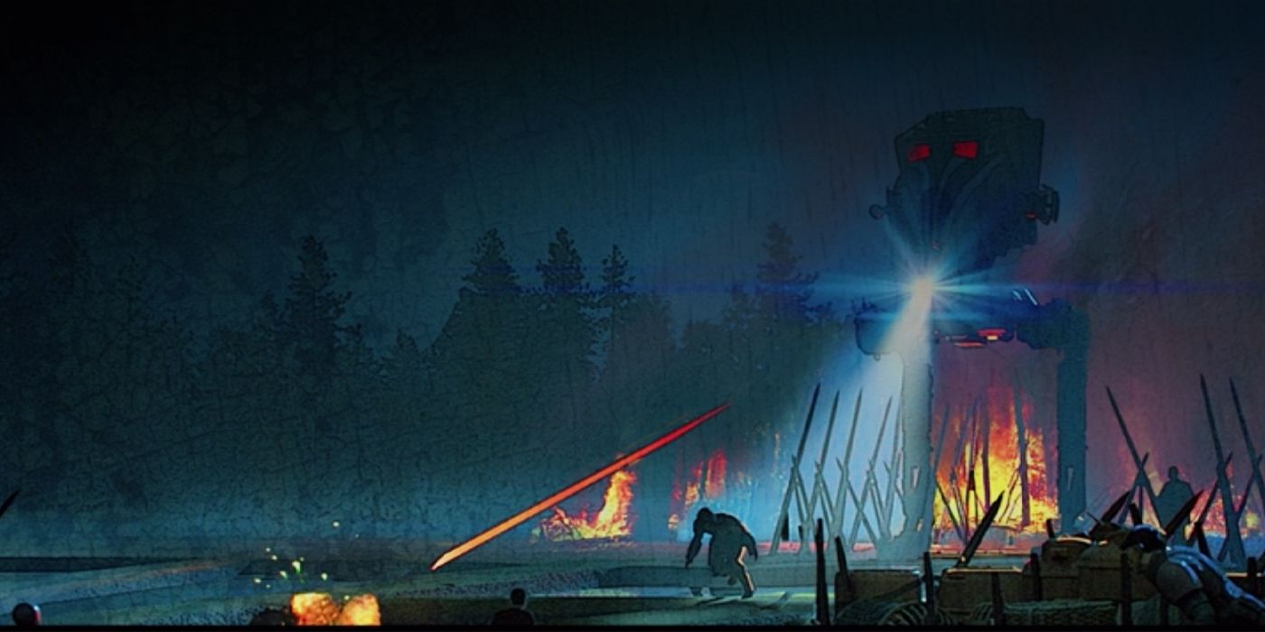 the mandalorian AT-ST end credits painting