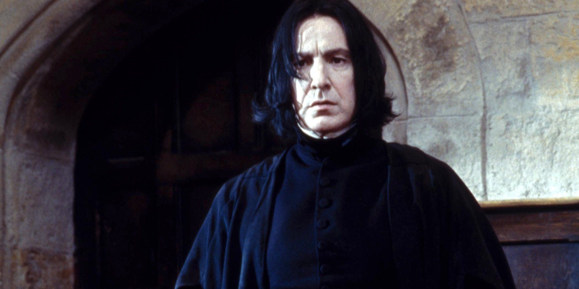Snape glaring at students in Harry Potter