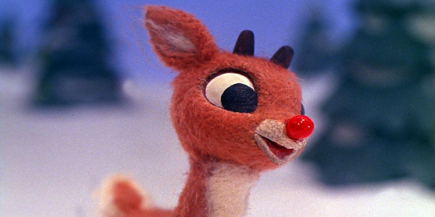 Rudolph and his glowing nose in the Rankin Bass Rudolph the Red-Nosed Reindeer special