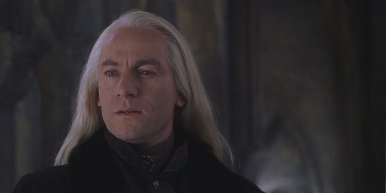 Lucius Malfoy looks serious in Harry Potter