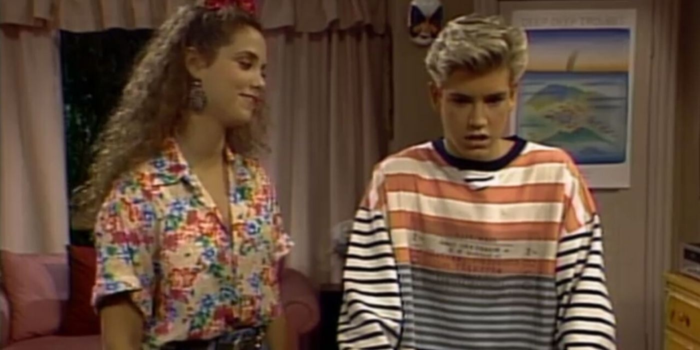 Zack and Jessie in her room in Saved By The Bell