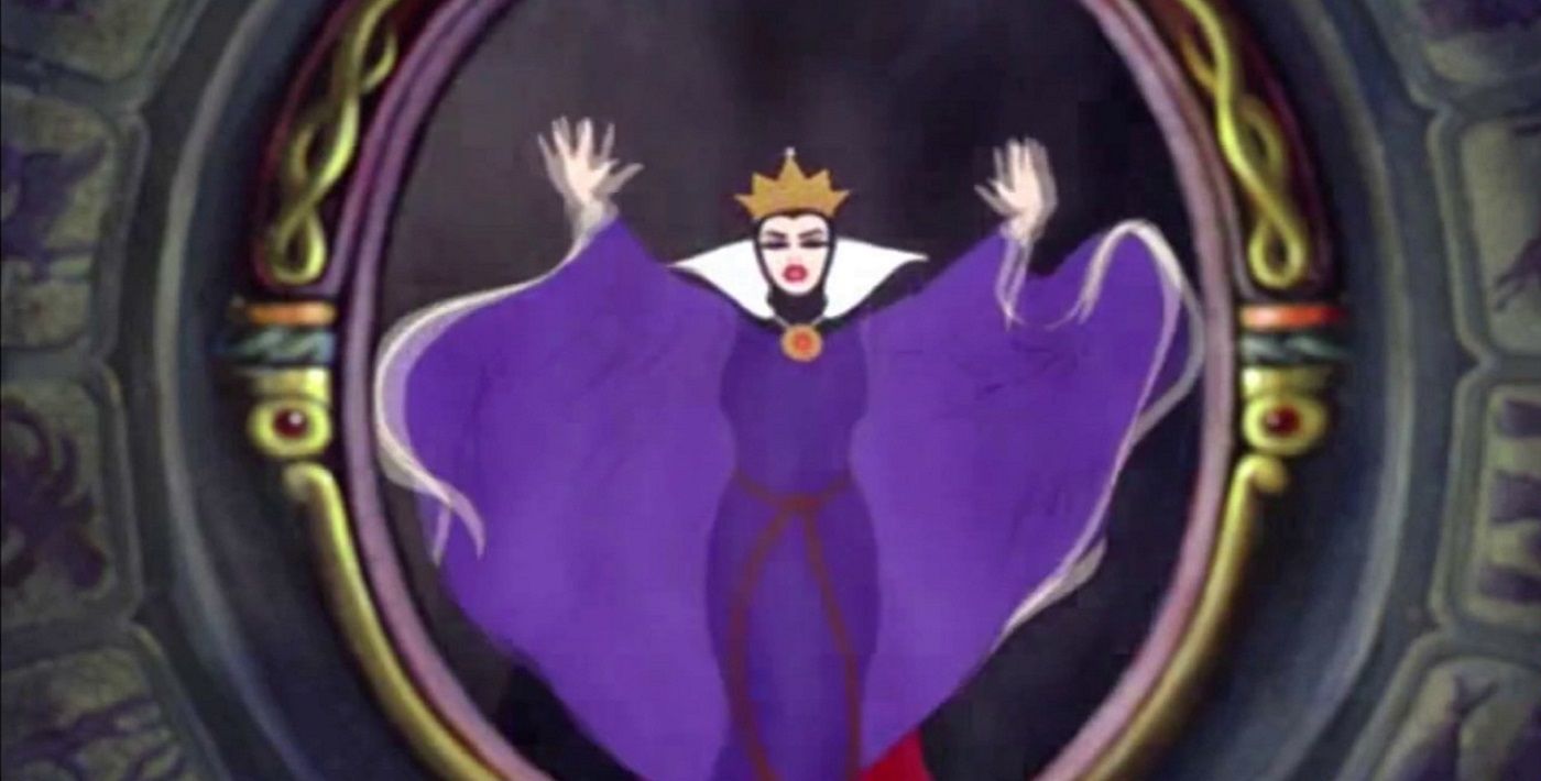The Evil Queen reflected in the magic mirror in Snow White
