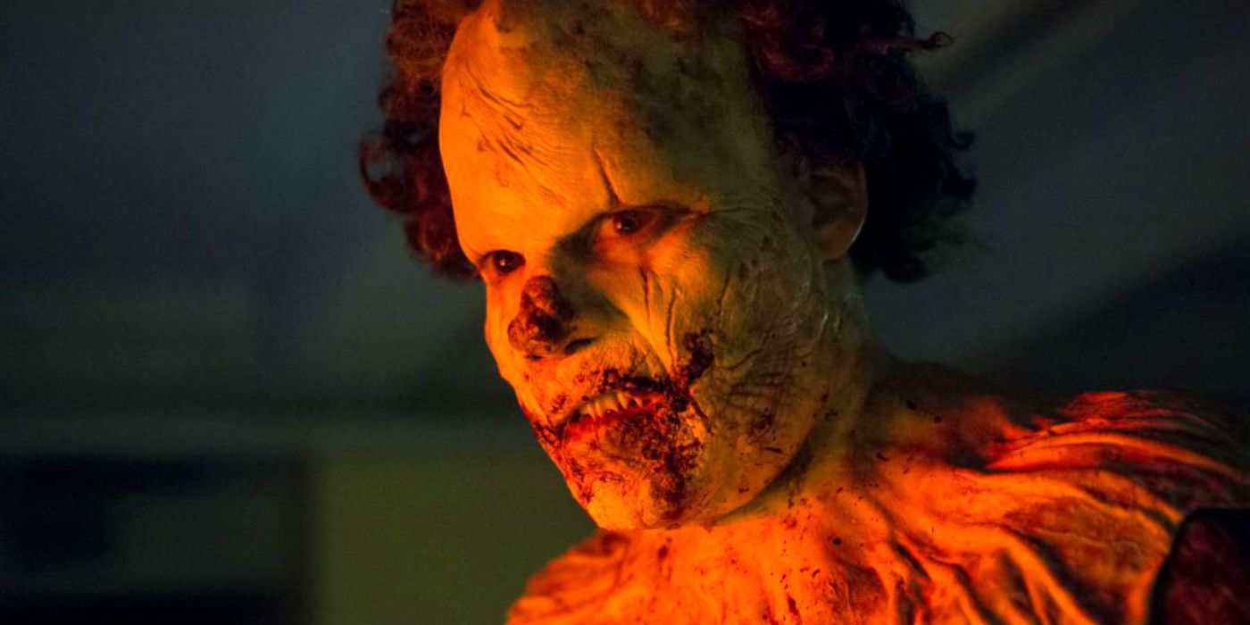 Andy Powers in a clown costume in Eli Roth's Clown