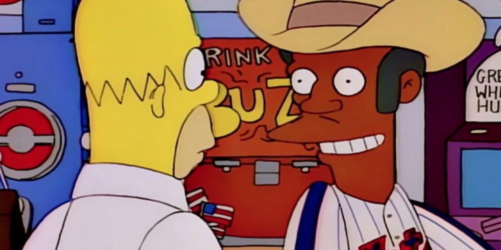 Apu and Homer Simpson in The Simpsons