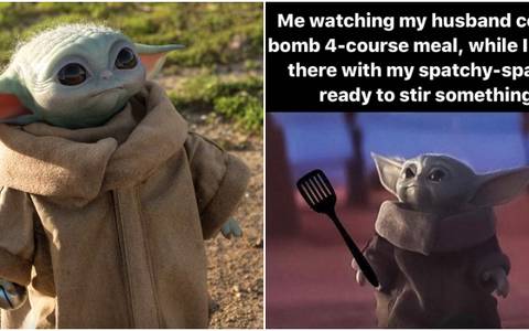 15 Funniest Baby Yoda Looking Up Memes Screenrant 15 Funniest Baby Yoda Looking Up Memes Screenrant