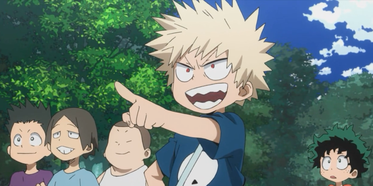 Bakugo bullies Izuku by calling him Deku and points in My Hero Academia