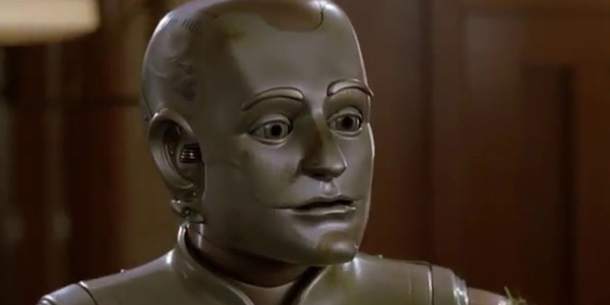 Andrew the robot looking at someone in Bicentennial Man
