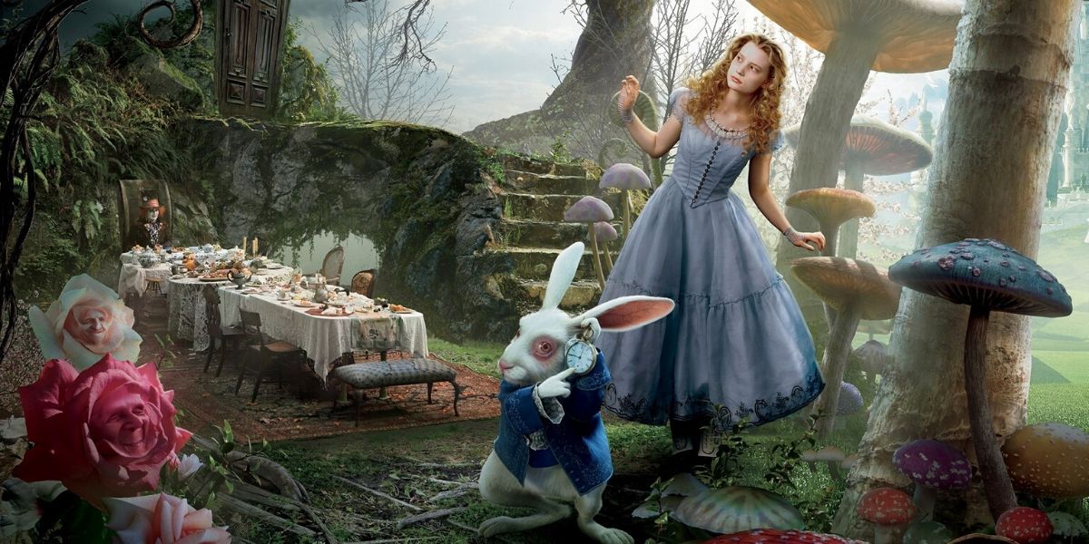 Alice Alice and the White Rabbit inThrough The Looking Glass