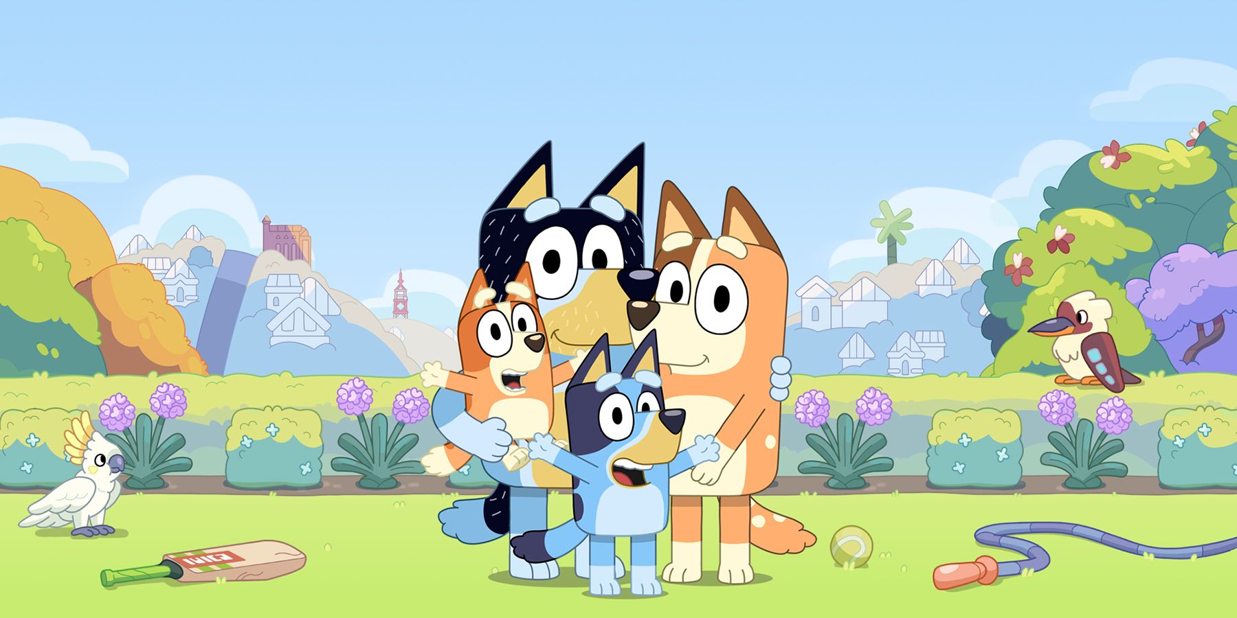 Bluey pictured with her family