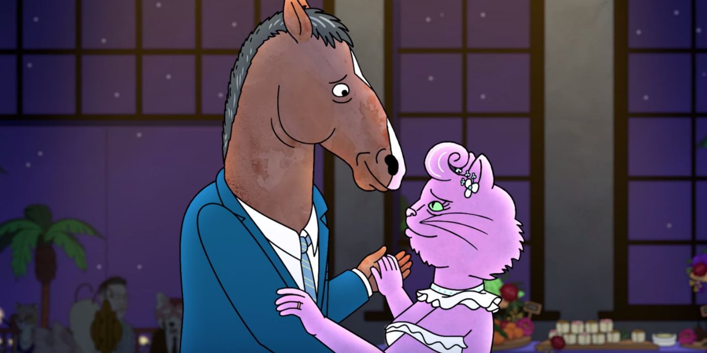 BoJack Horseman dancing with Princess Carolyn.