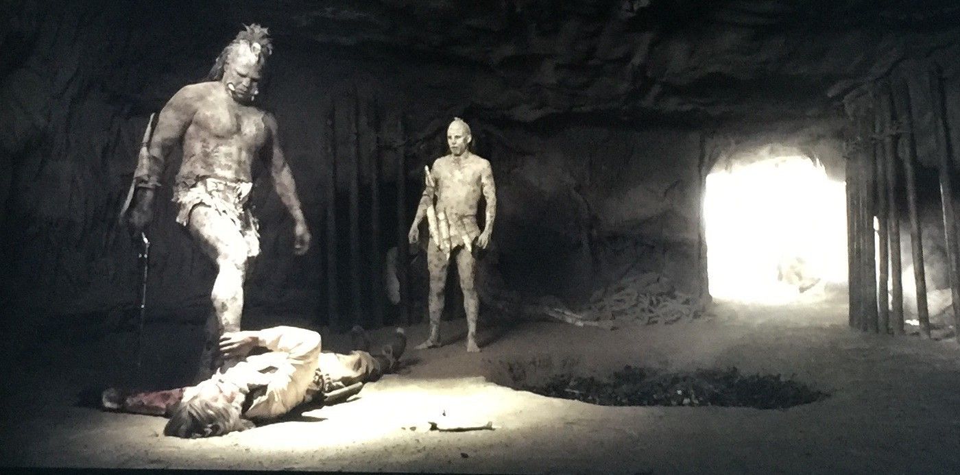 Troglodytes attack a man inside of a cave from Bone Tomahawk