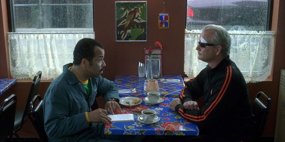 Bill Murray and Jeffrey Wright at a diner in Broken Flowers