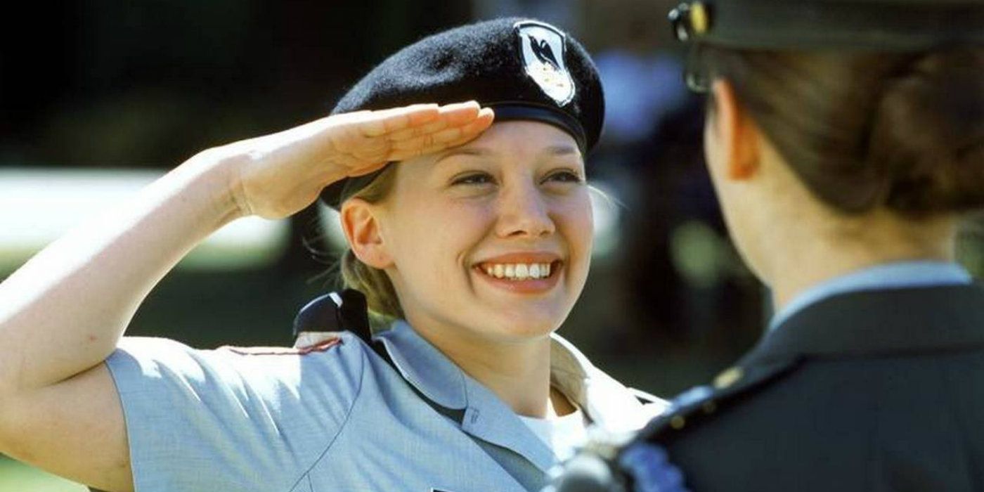 Kelly greeting her commander on Cadet Kelly