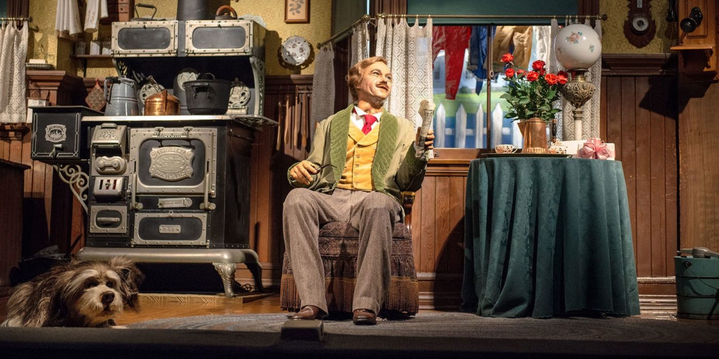 A male mannequin in a home set in the Carousel of Progress ride