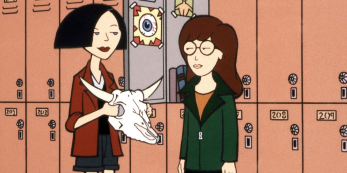 Daria and Jane talking in front of the lockers