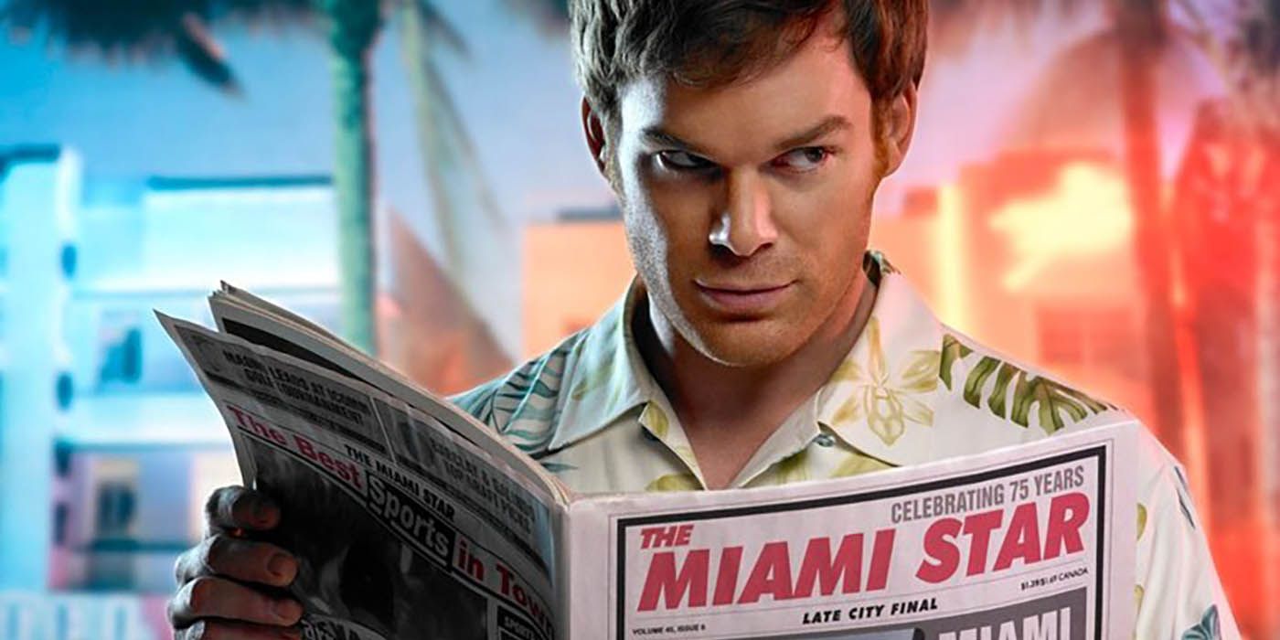 Dexter reading newspaper