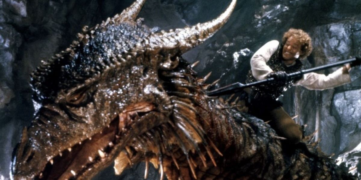 Peter MacNicol slays a dragon in Dragonslayer